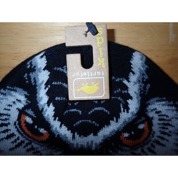 Turtle Fur Kids Claw Beanie Black Owl Pattern Knit Hat Outdoor Winter Hike Trail - Picture 4 of 5